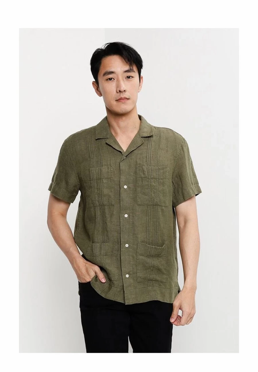 Banana Republic Men's Linen Resort Shirt - Lightweight Breathable Summer Casual Button-Up