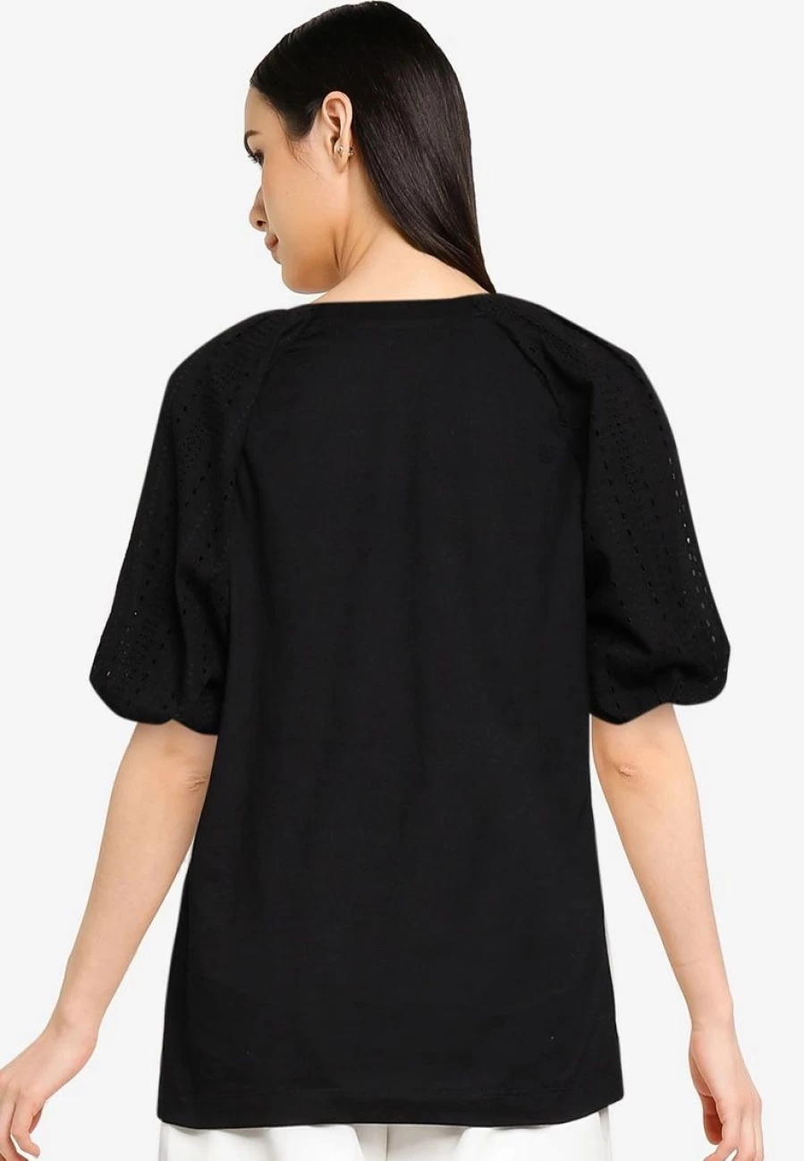 "Elegant Puffed Sleeve Embroidered Blouse for Women - Stylish Floral Top"