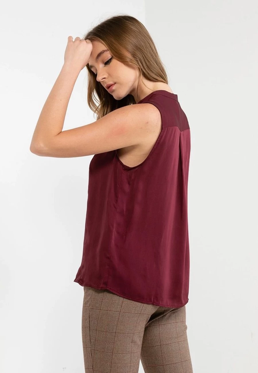 Elegant Sleeveless Satin Blouse for Women - Chic & Versatile Top