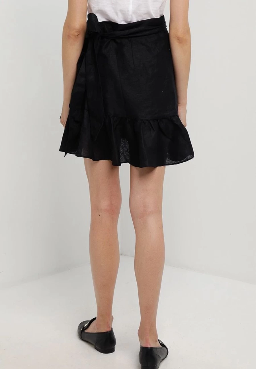 "Banana Republic Linen Wrap Mini Skirt with Belt"
