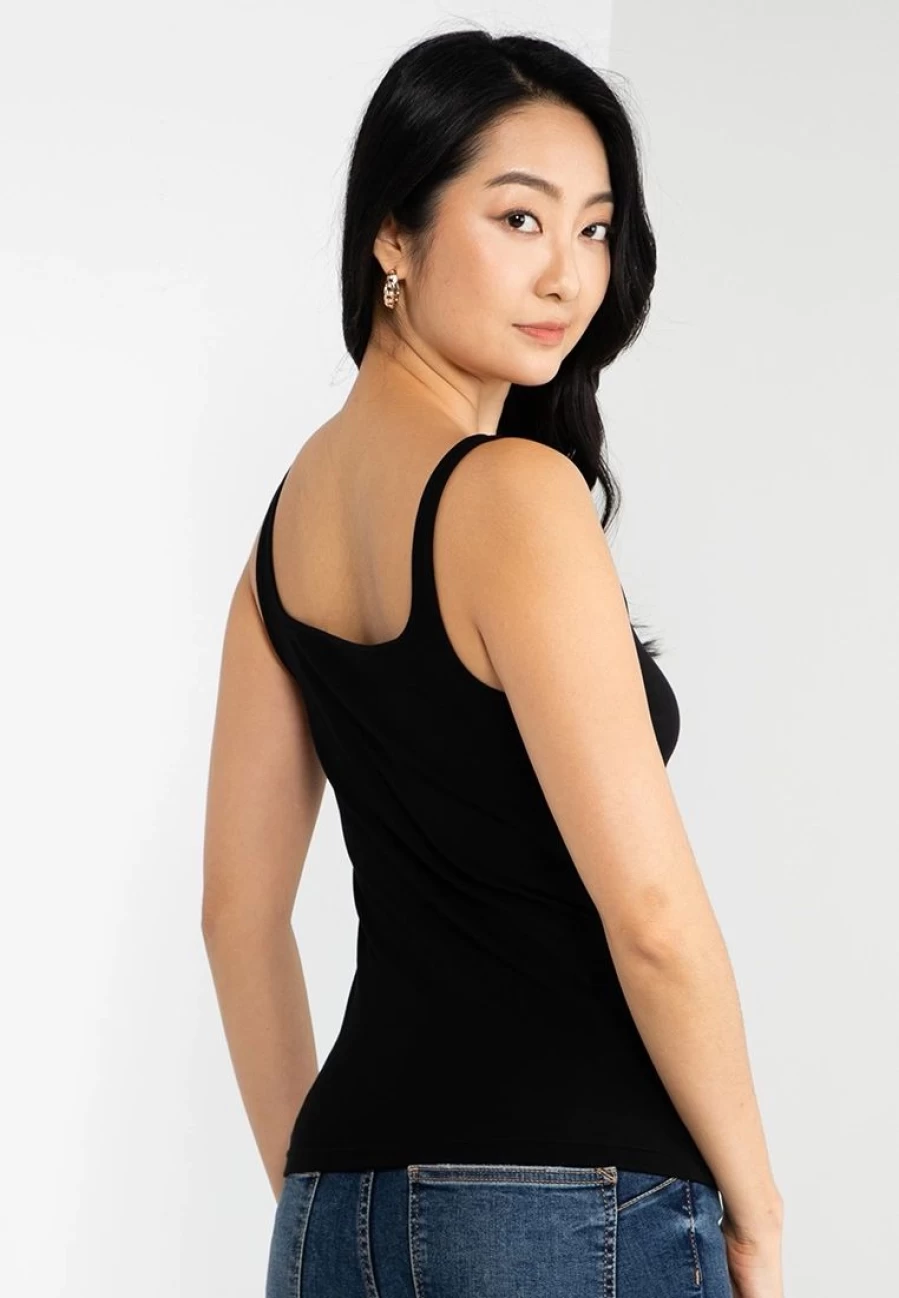 "Banana Republic Ribbed Square Neck Tank Top for Women - Soft Stretch Casual Slim Fit Sleeveless Shirt"