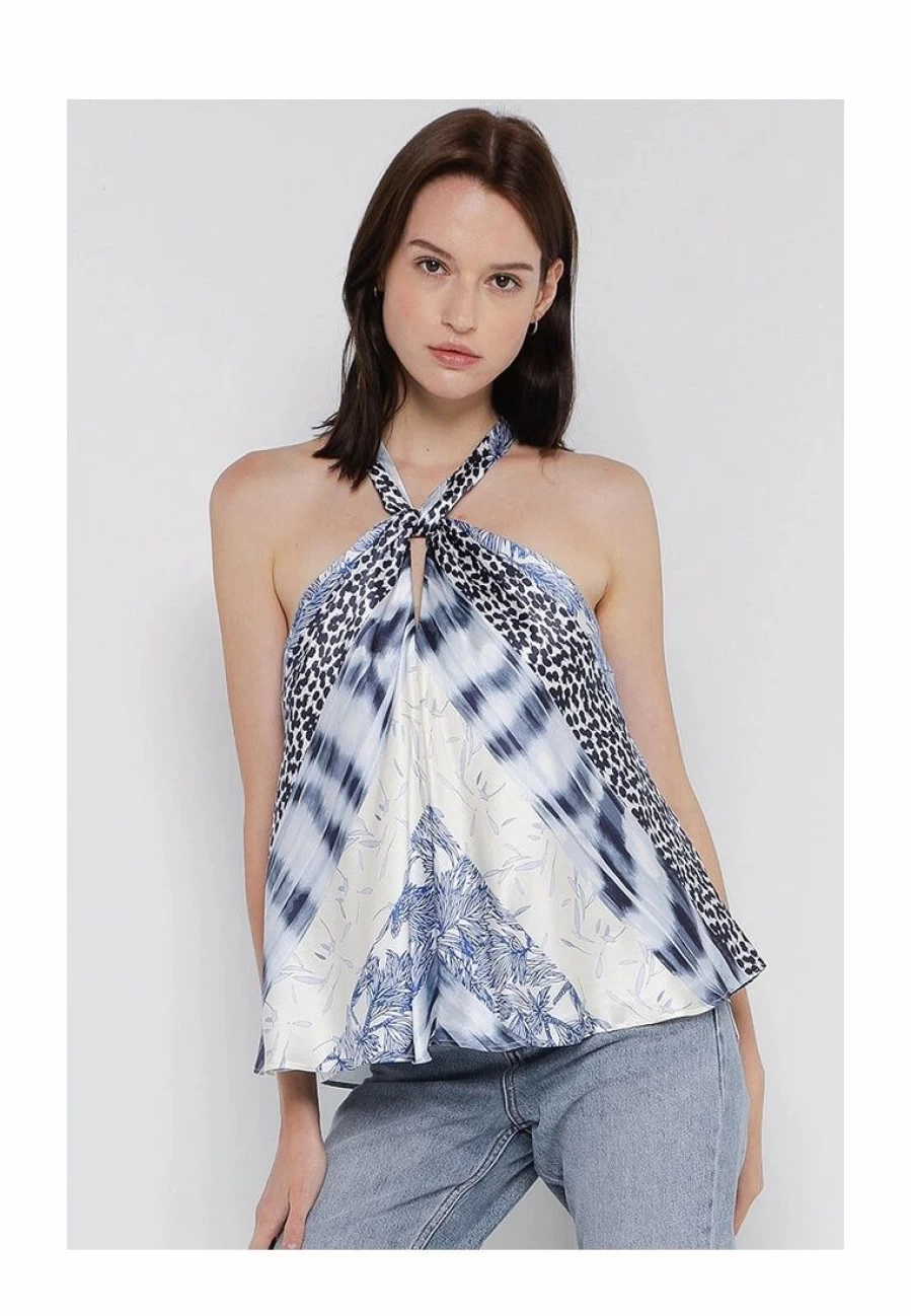 Silk Halter Neck Tank Top for Women - Elegant Summer Blouse