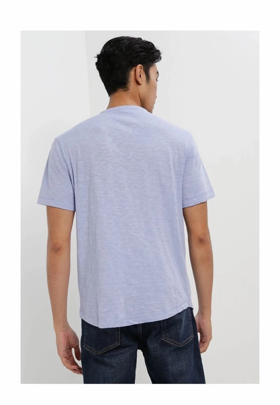 Premium Softwash Curved Hem Henley T-Shirt for Men - Comfort Fit Casual Style