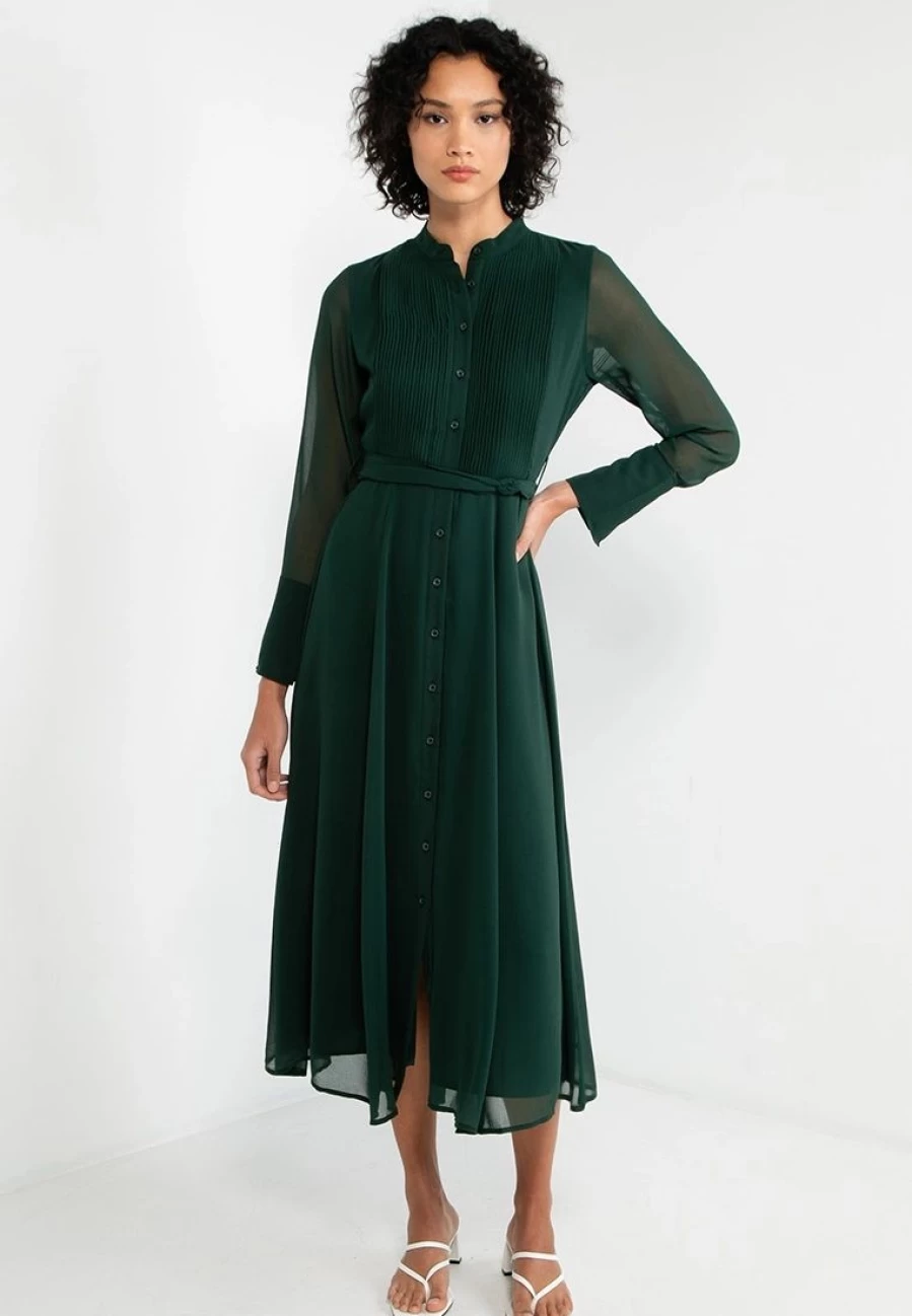 Banana Republic Pleated Midi Dress with Bodice Detail