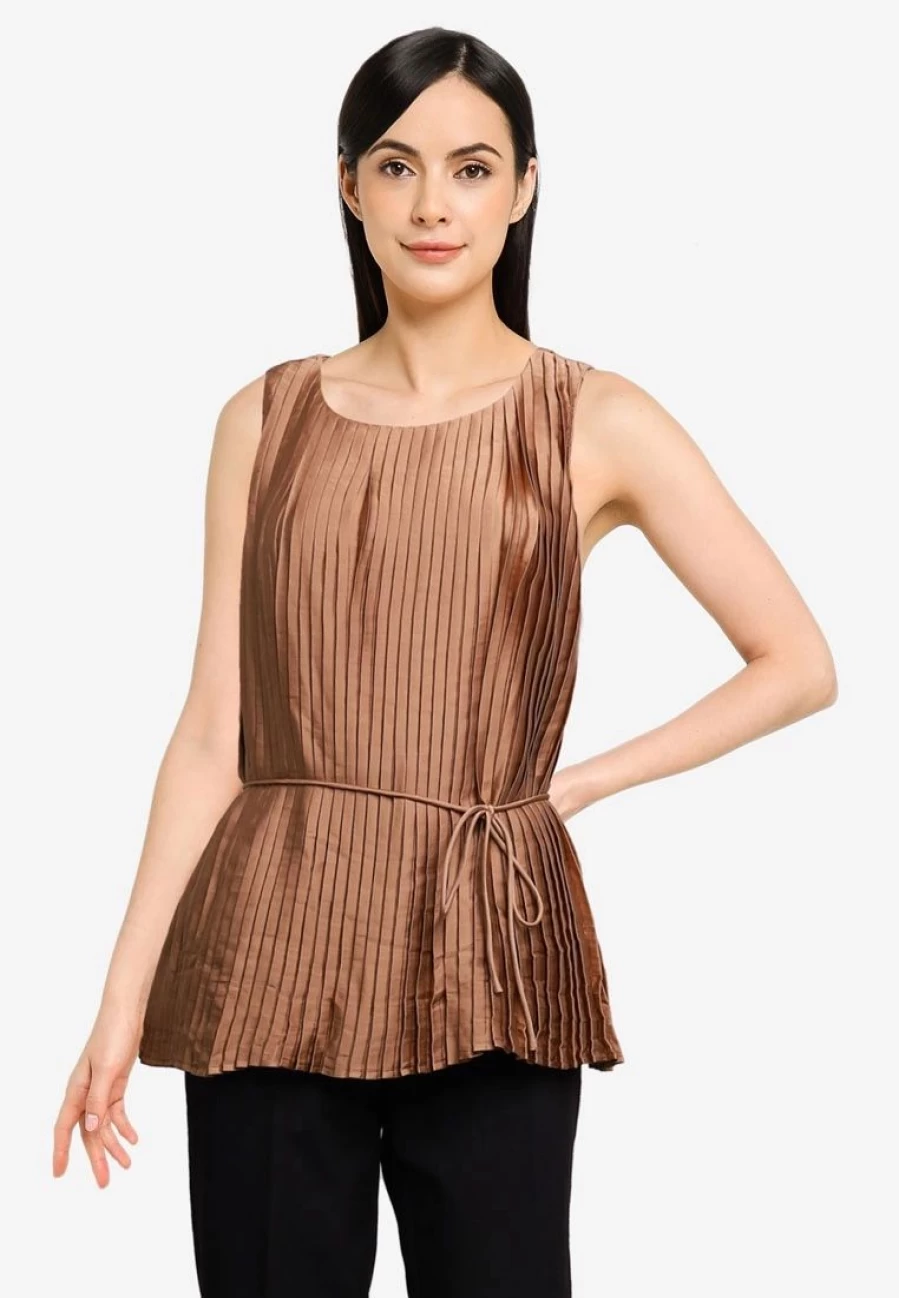 "Banana Republic Women's Belted Pleated Blouse - Stylish Casual Top"