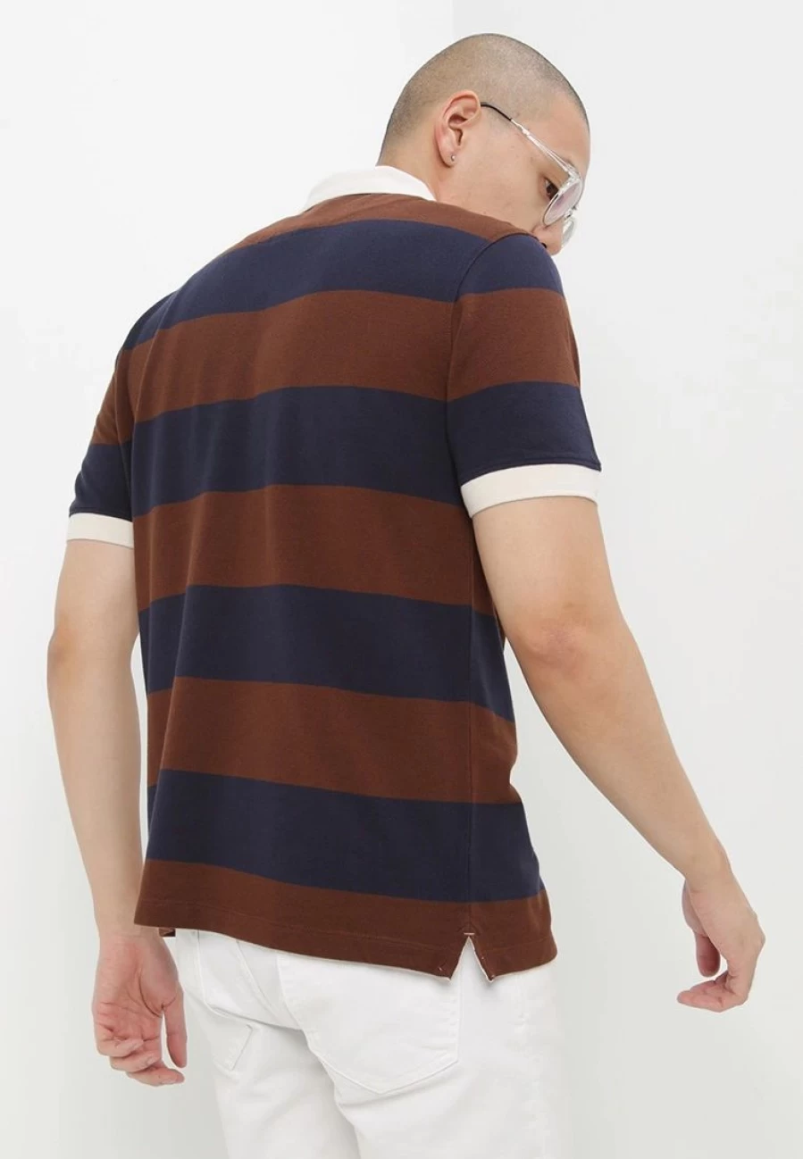 Banana Republic Men's Classic Rugby Stripe Pique Polo Shirt - Casual Slim Fit Cotton Top