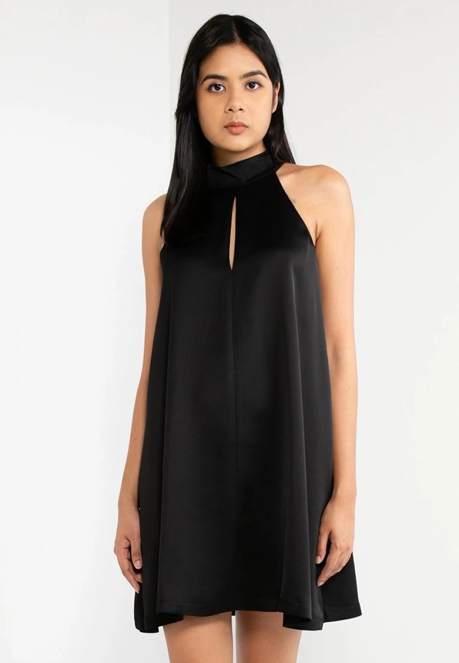 Banana Republic Lili Satin Mini Dress - Women's Elegant Short Sleeve Party Gown