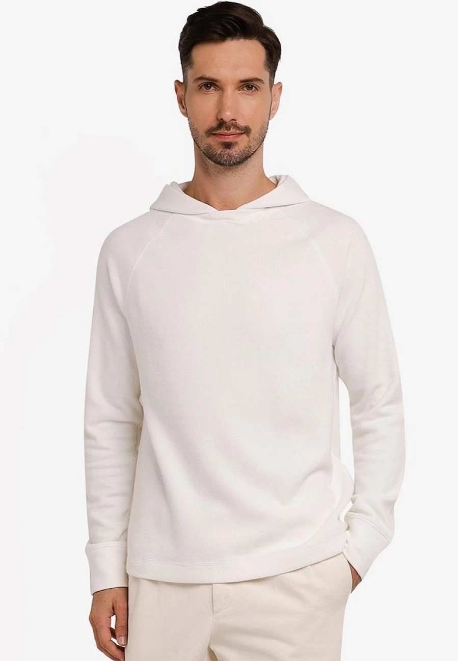 Banana Republic Men's Soft Brushed Waffle-Knit Hooded Sweatshirt