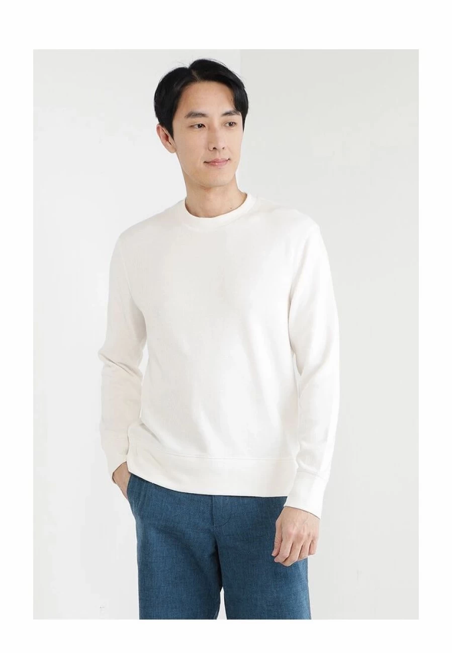 Banana Republic Men's Brushed Waffle-Knit Crewneck Sweatshirt - Soft Casual Pullover