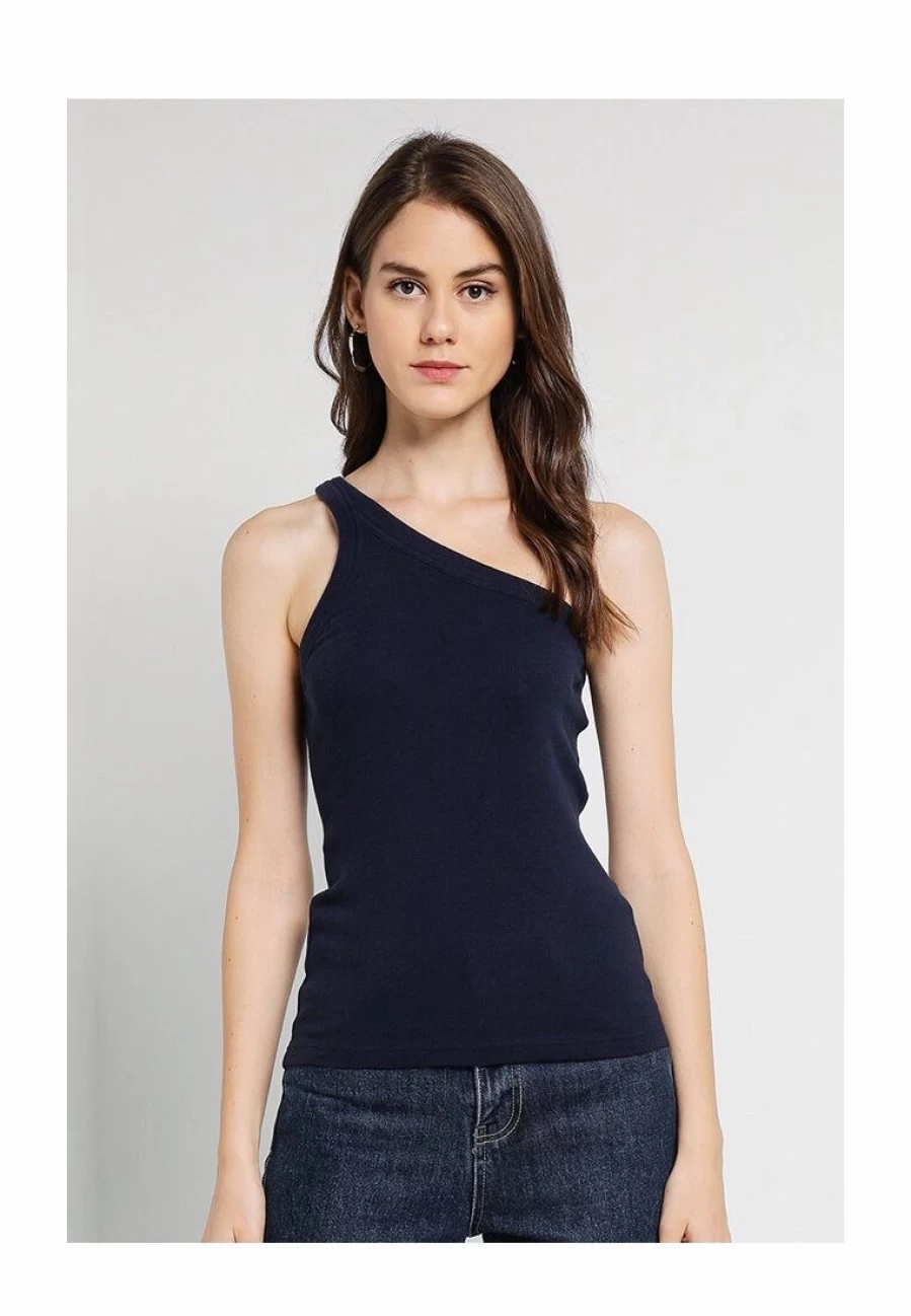 Banana Republic One-Shoulder Ribbed Cotton Top for Women