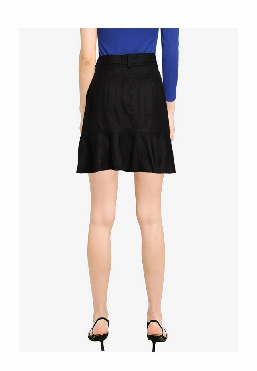 Flounce Hem Linen Mini Skirt - Lightweight Summer Skirt with Ruffled Detail