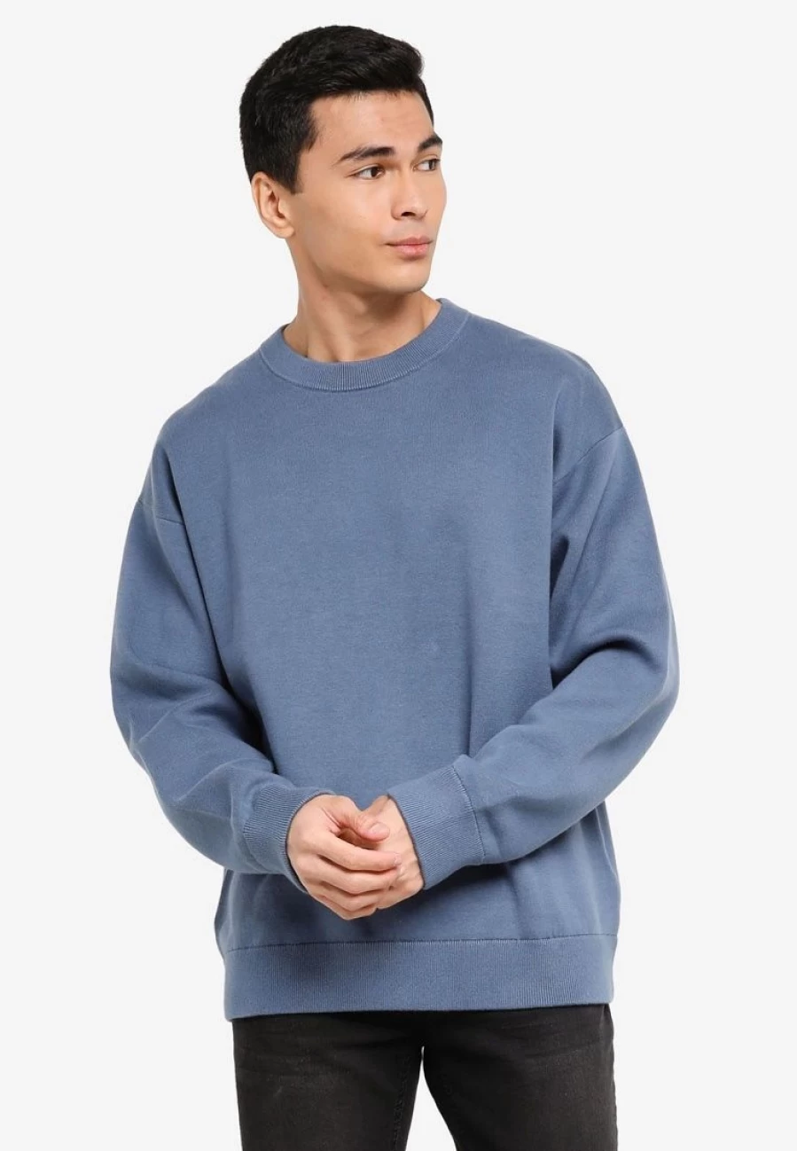 Organic Cotton Double Knit Crewneck Sweatshirt - Comfortable Casual Pullover Top
