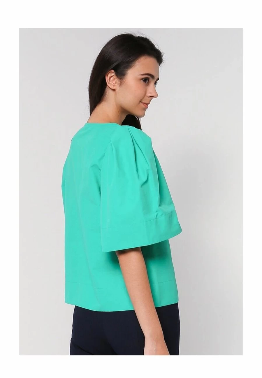 Architectural Puff Sleeve Blouse with Unique Design for Women