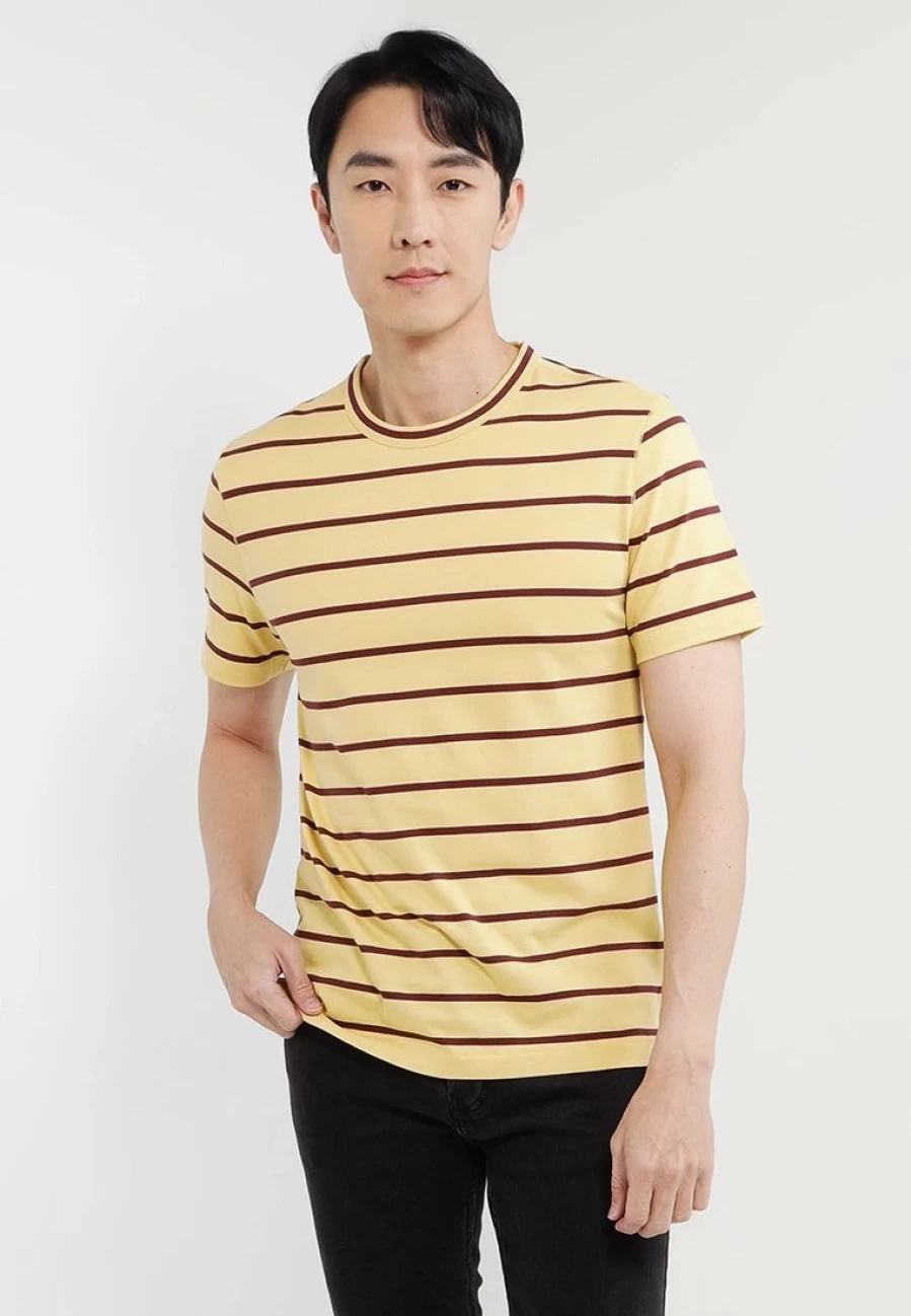 Banana Republic Signature Striped Cotton T-Shirt for Men - Classic Fit Casual Tee