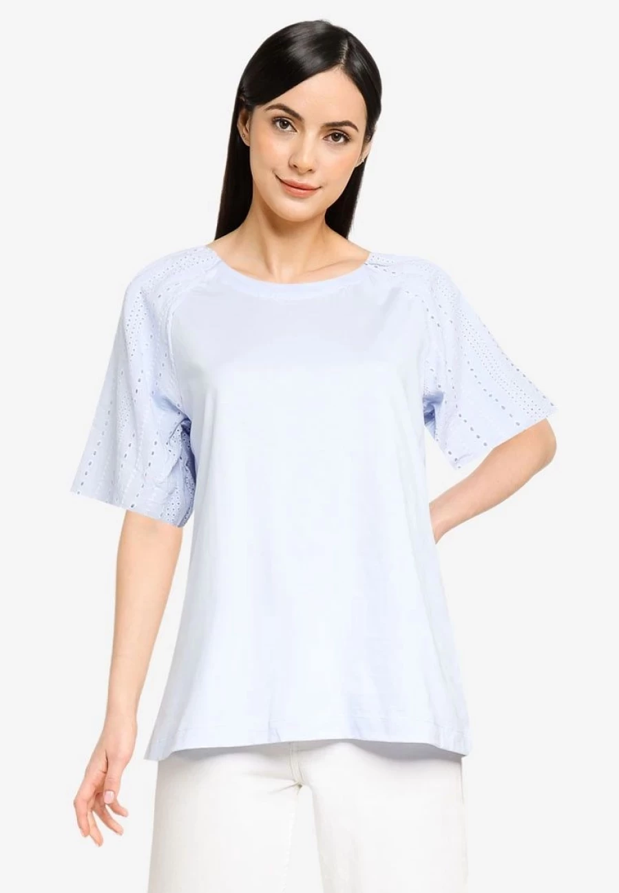 "Elegant Puffed Sleeve Embroidered Blouse for Women"
