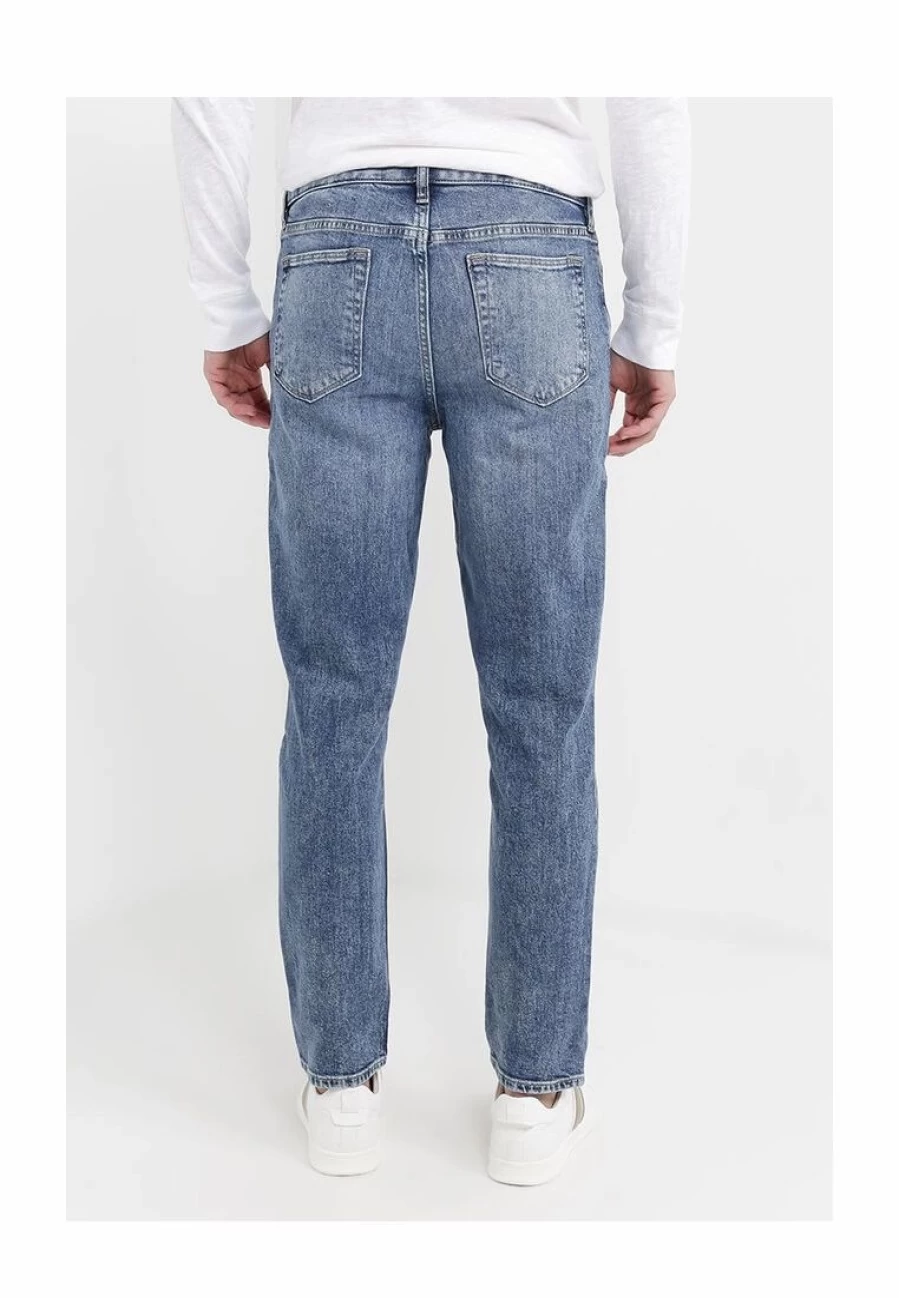 Slim Fit Vintage Wash Organic Denim Jeans for Men – Classic Indigo Blue