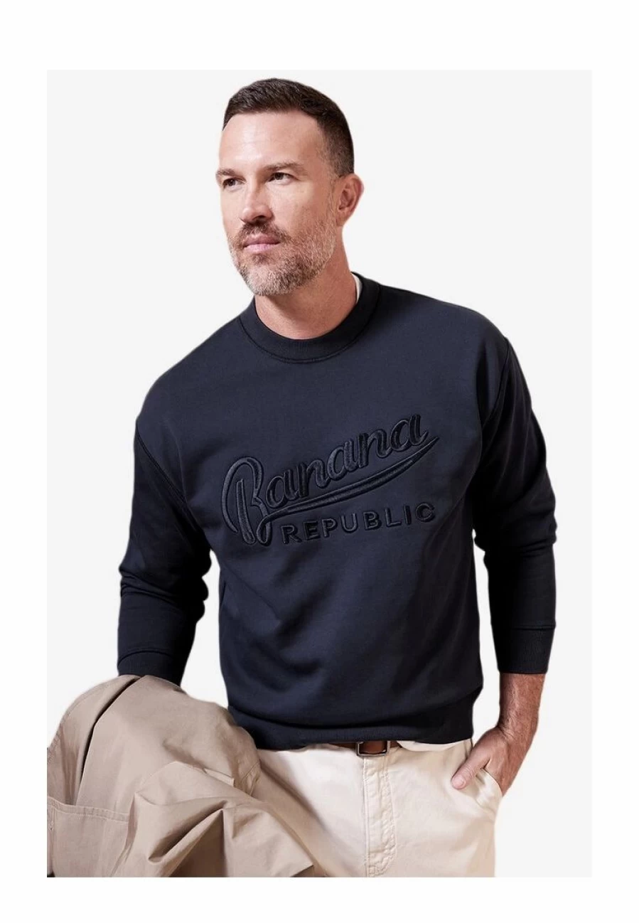 Banana Republic Vintage Logo Terry Crewneck Sweatshirt for Men & Women - Soft Cotton Blend Pullover