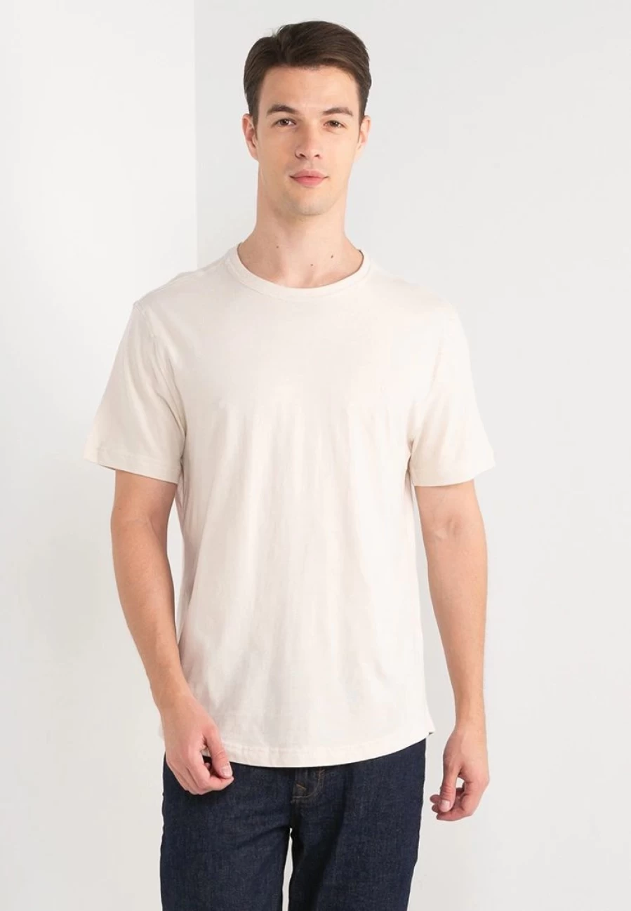 Banana Republic Organic Cotton Curved Hem Logo T-Shirt for Men - Soft Wash Crewneck Tee