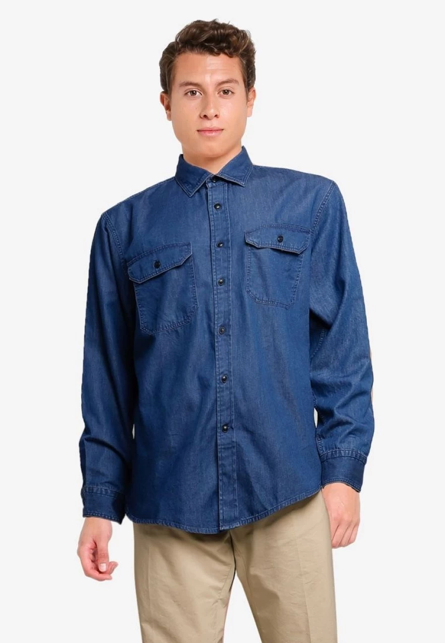Ban Republic Men's Casual Untucked Lightweight Chambray Shirt for Everyday Wear