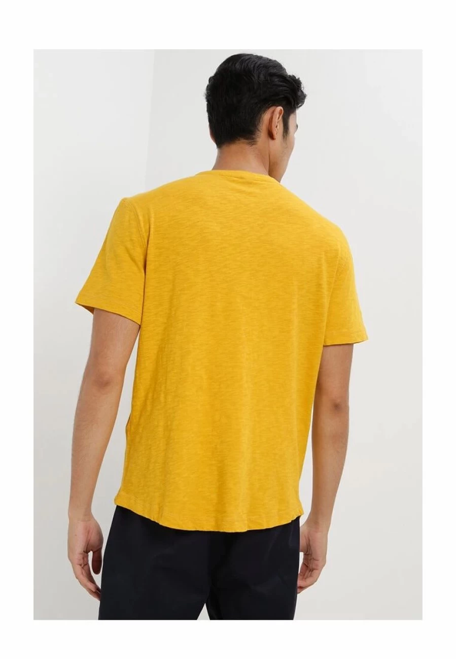 Premium Softwash Curved Hem Henley T-Shirt for Men - Comfort Fit Casual Style