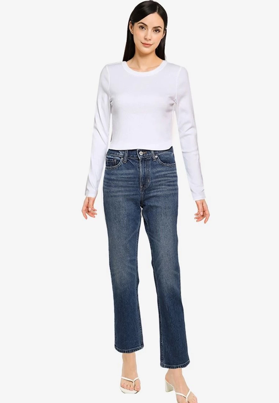 Banana Republic Long Sleeve Cotton Ribbed Crewneck T-Shirt for Men & Women