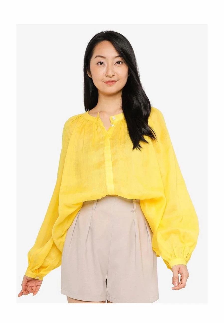"Stylish Volume Sleeve Button-Up Blouse for Women - Elegant Casual Top"