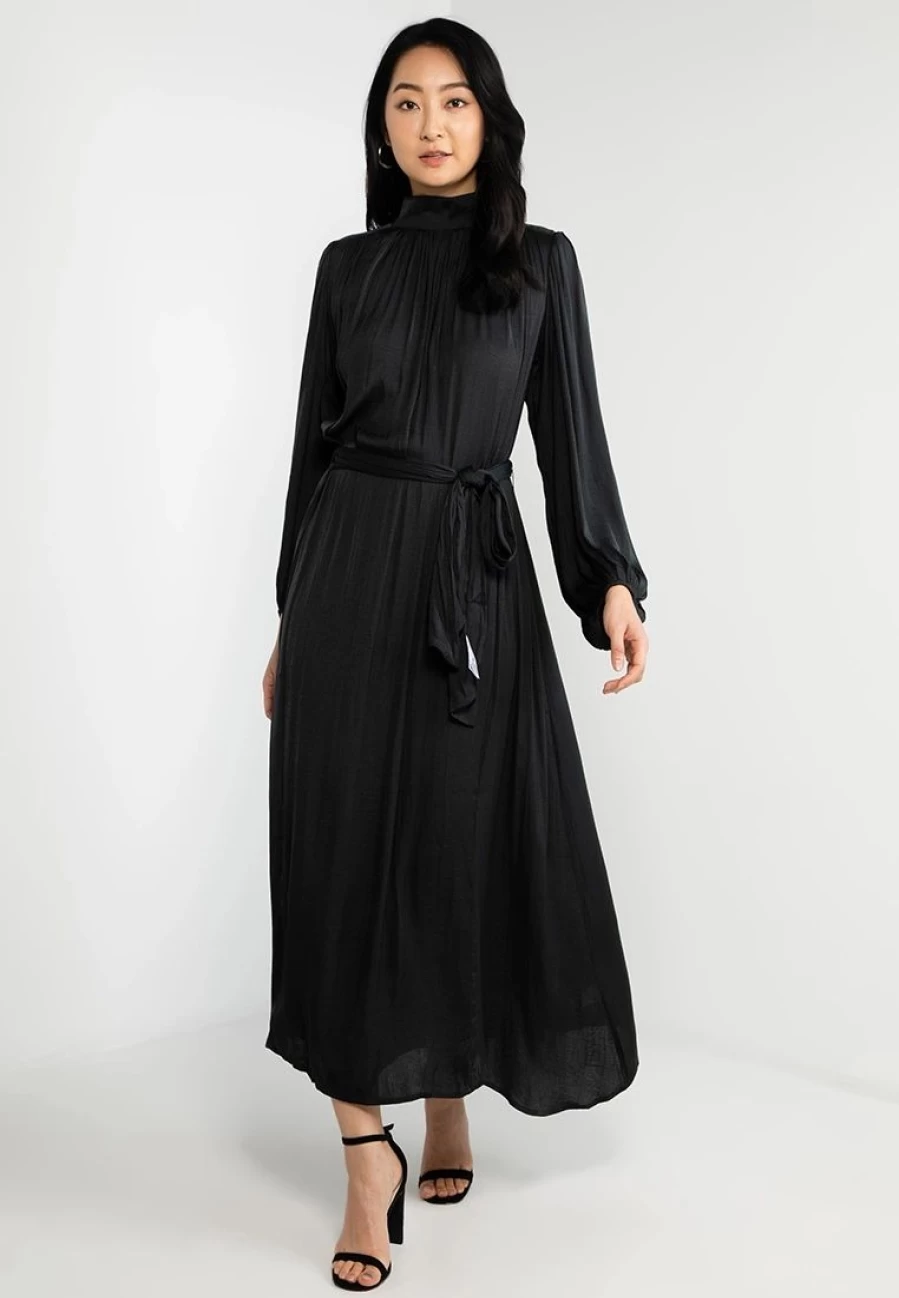 Bohemian Slit Back Blouson Maxi Dress with Flowy Silhouette