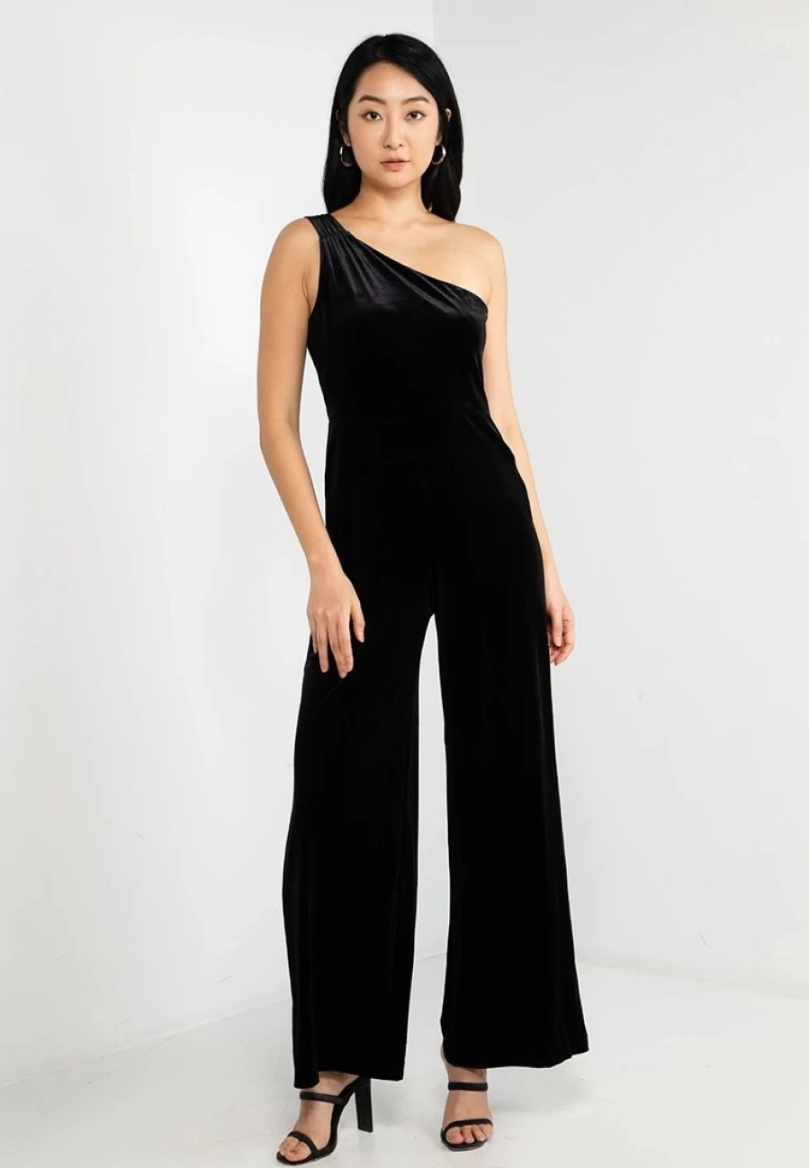 Banana Republic Velvet Maxi Jumpsuit for Women - Elegant Long Sleeve One Piece Romper