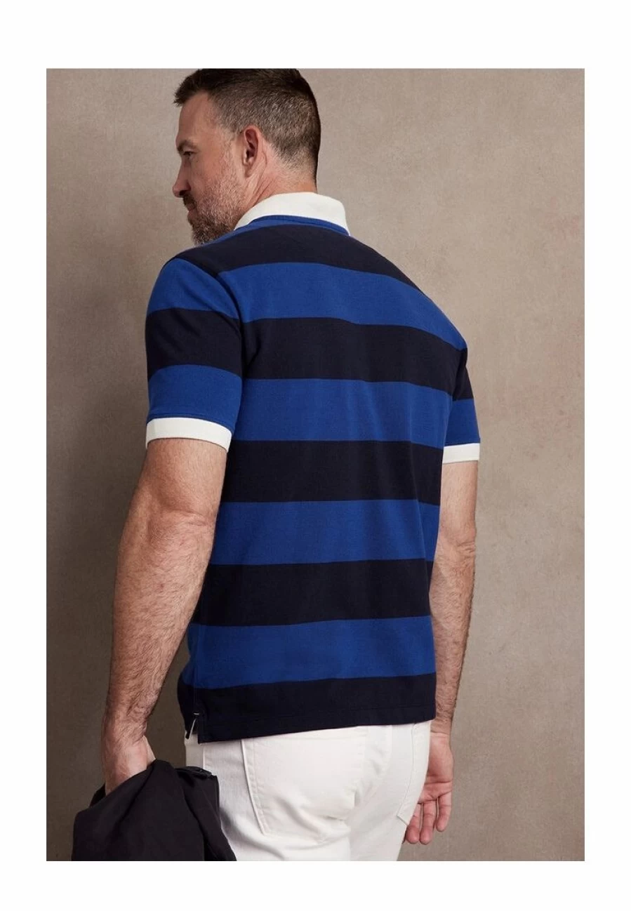 Banana Republic Men's Classic Rugby Stripe Pique Polo Shirt - Casual Slim Fit Golf Top