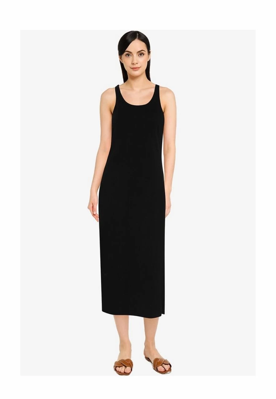 Strappy Cutaway Rib Midi Dress by Banana Republic - Elegant Sleeveless Style