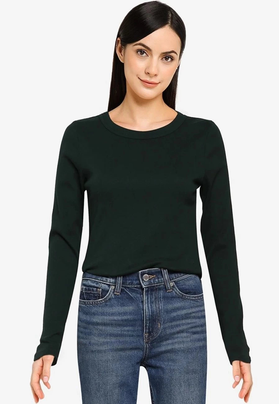 Banana Republic Long Sleeve Cotton Ribbed Crewneck T-Shirt for Men