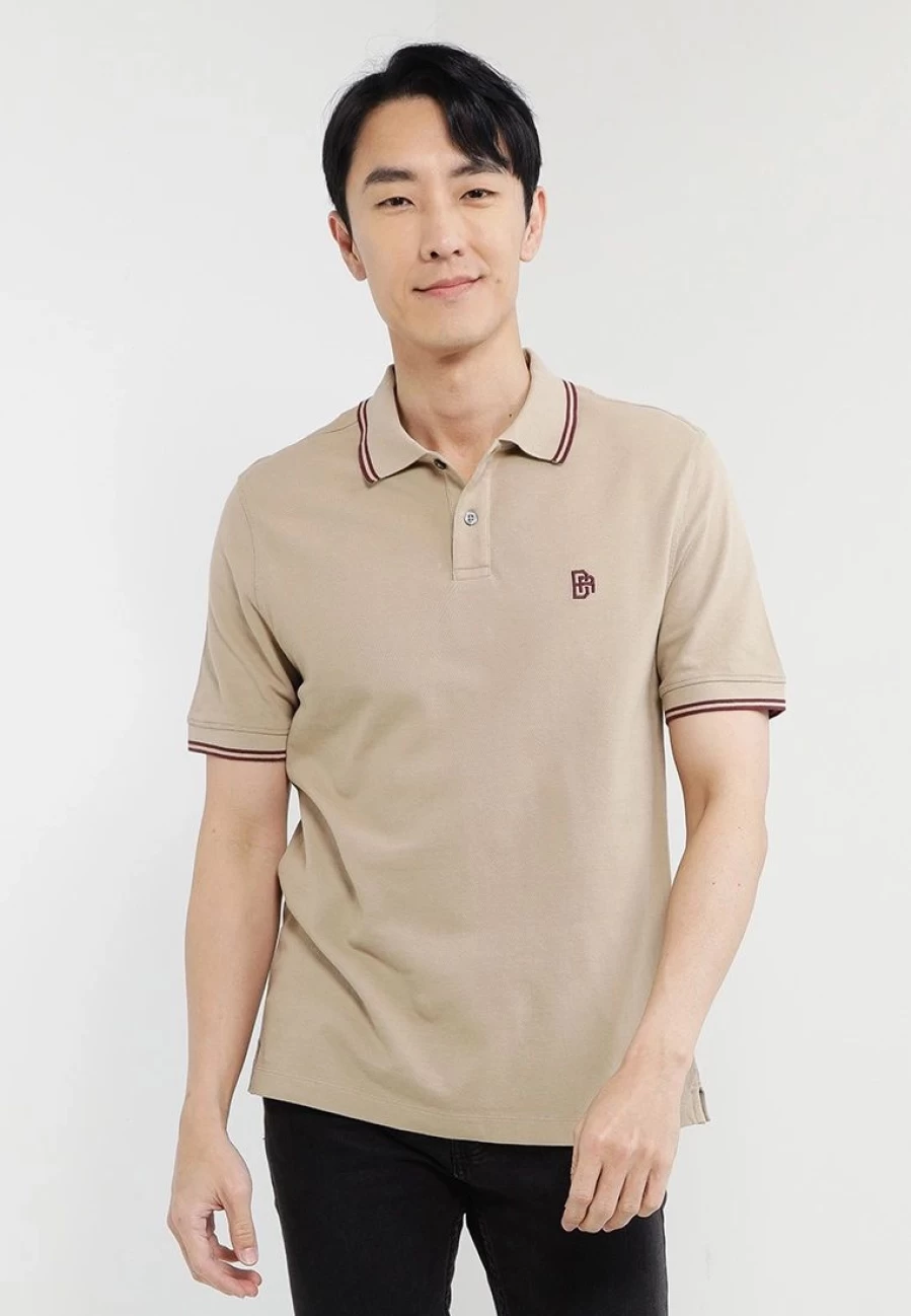 Banana Republic Men's Tipped Pique Polo Shirt - Classic Fit Casual Knit Top