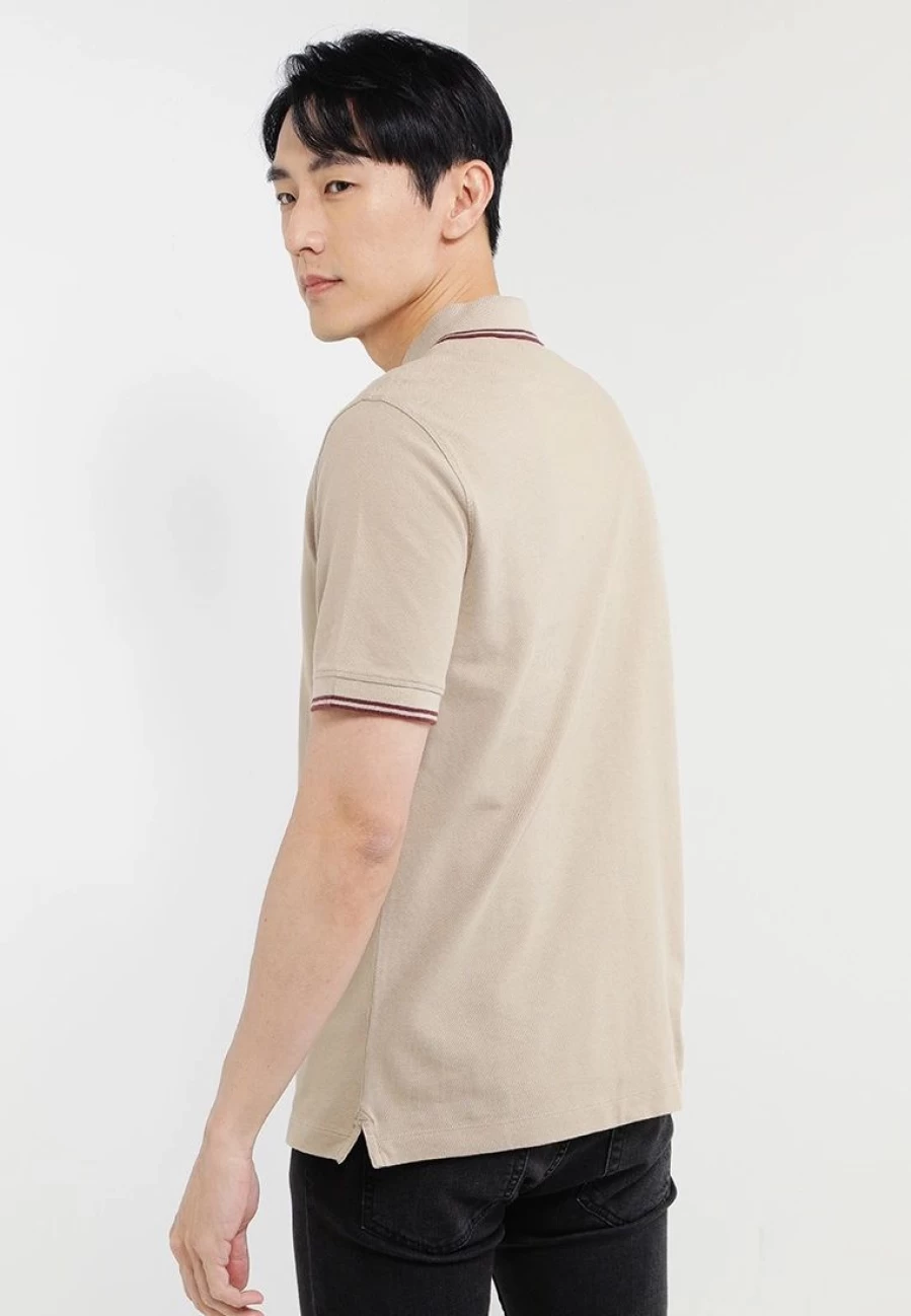 Banana Republic Men's Tipped Pique Polo Shirt - Classic Fit Casual Knit Top
