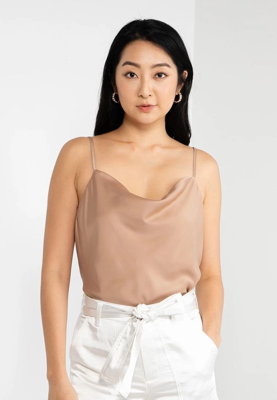 Banana Republic Women's Cowl Neck Cami Top - Soft Stretch Casual Tank Blouse