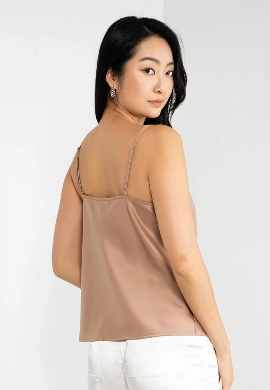 Banana Republic Women's Cowl Neck Cami Top - Soft Stretch Casual Tank Blouse