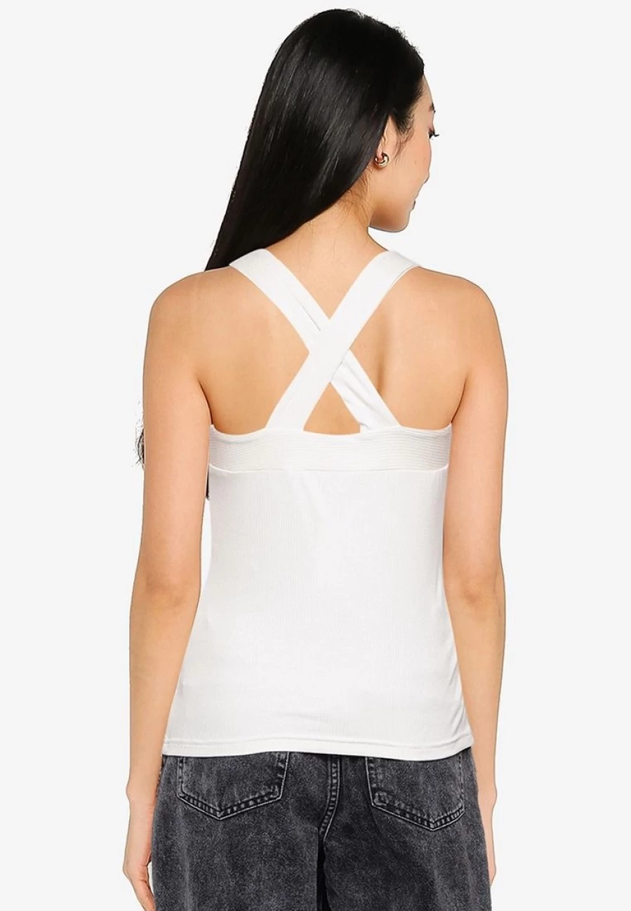 "Banana Republic Square Neck Cross Back Ribbed Tank Top for Women"