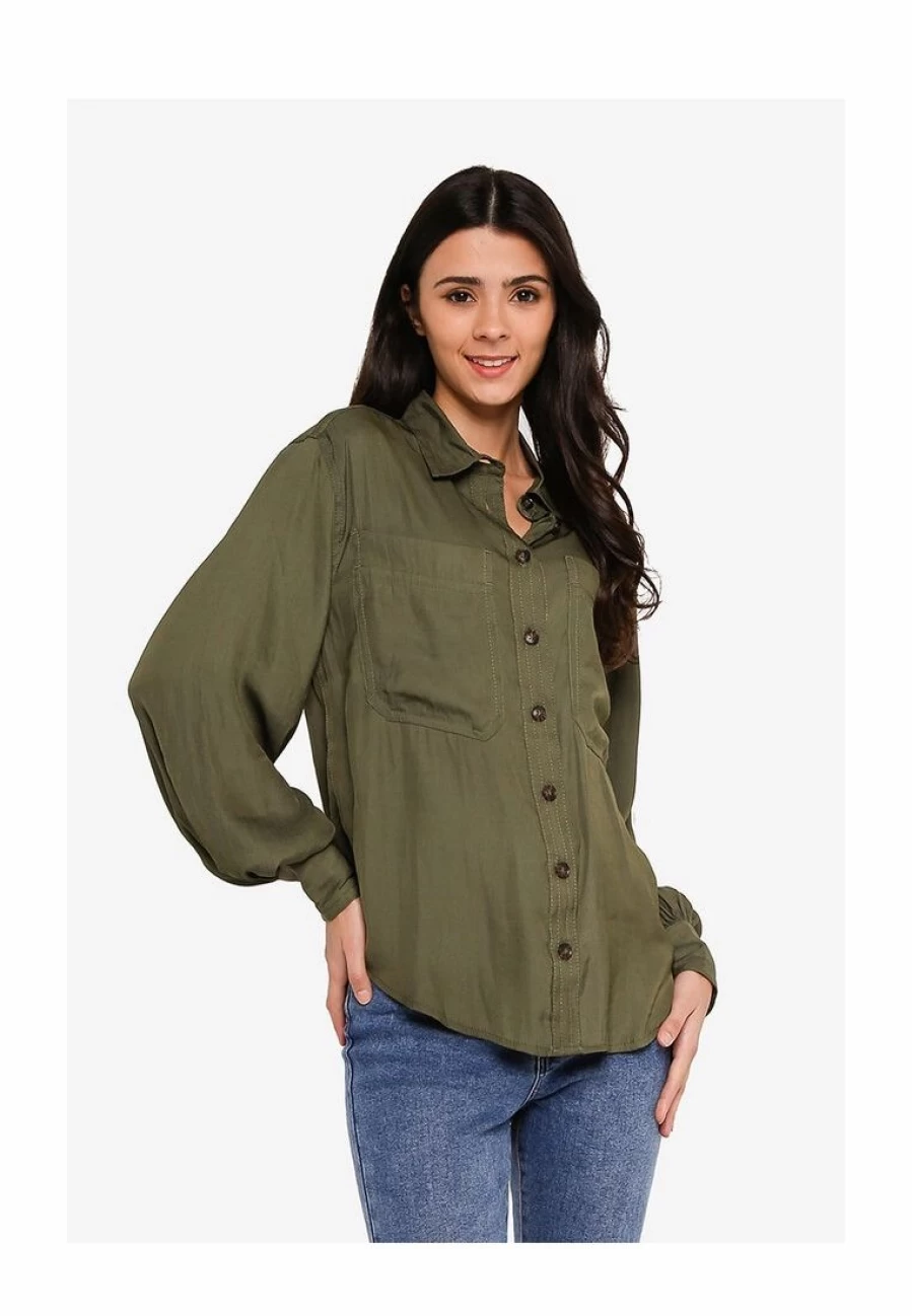 Banana Republic Flowy Twill Safari Shirt with Volume Sleeves