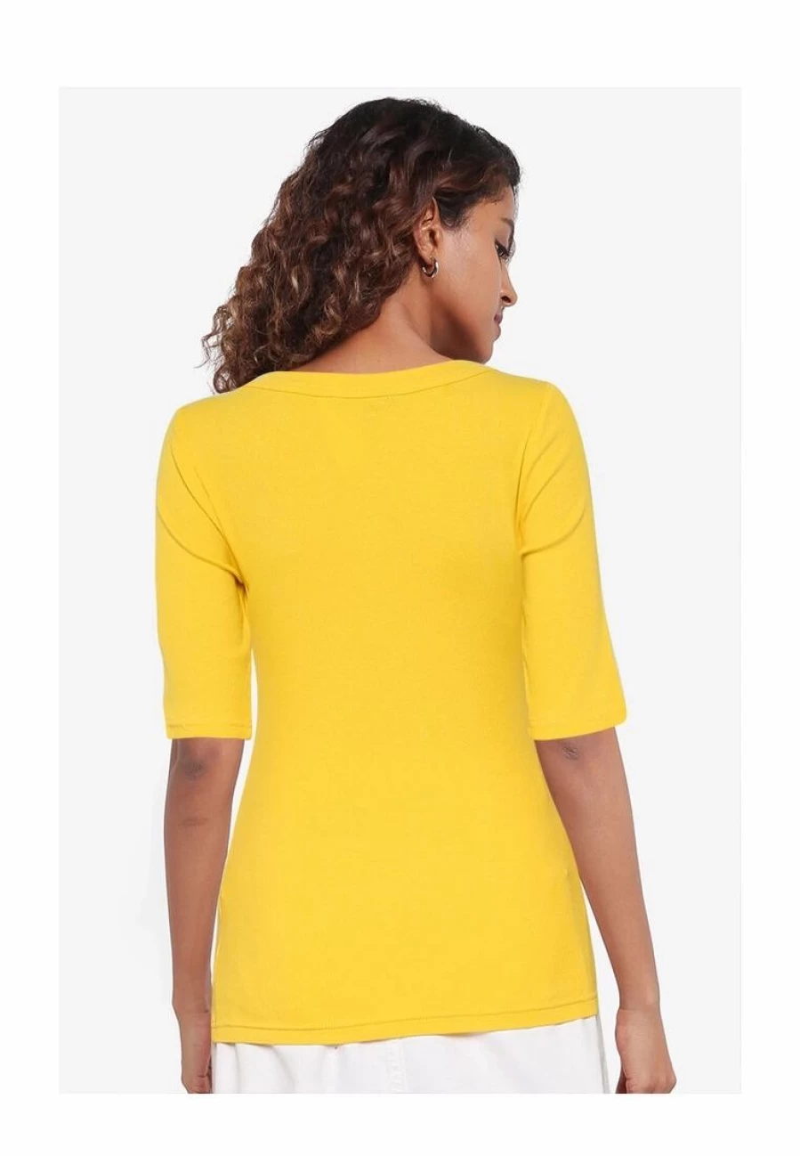 "Stylish Cotton Rib Square Neck T-Shirt for Women - Comfortable & Trendy Top"