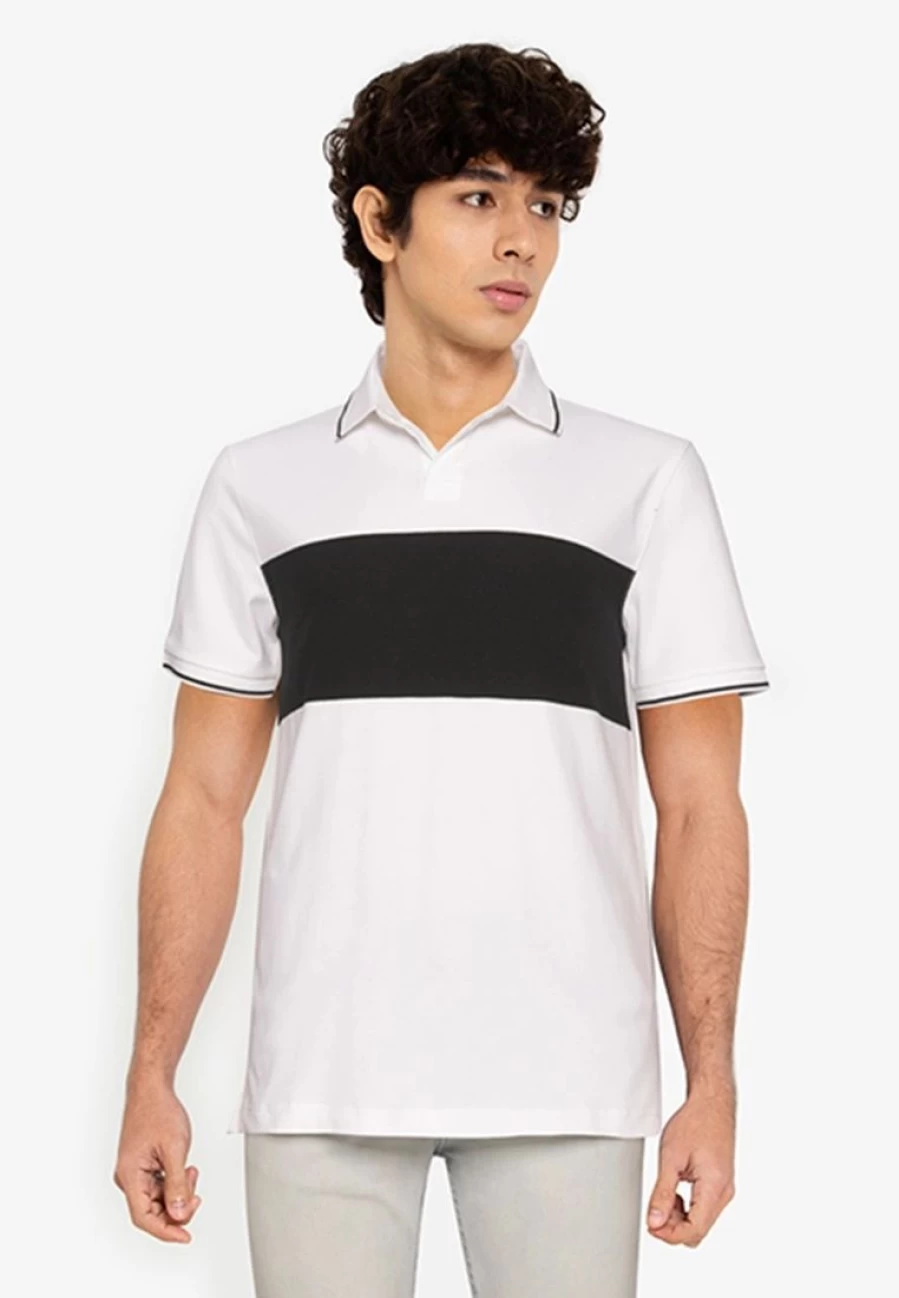 Luxury Jacquard Stripe Polo Shirt for Men - Premium Knit Fabric - Classic Chest Design