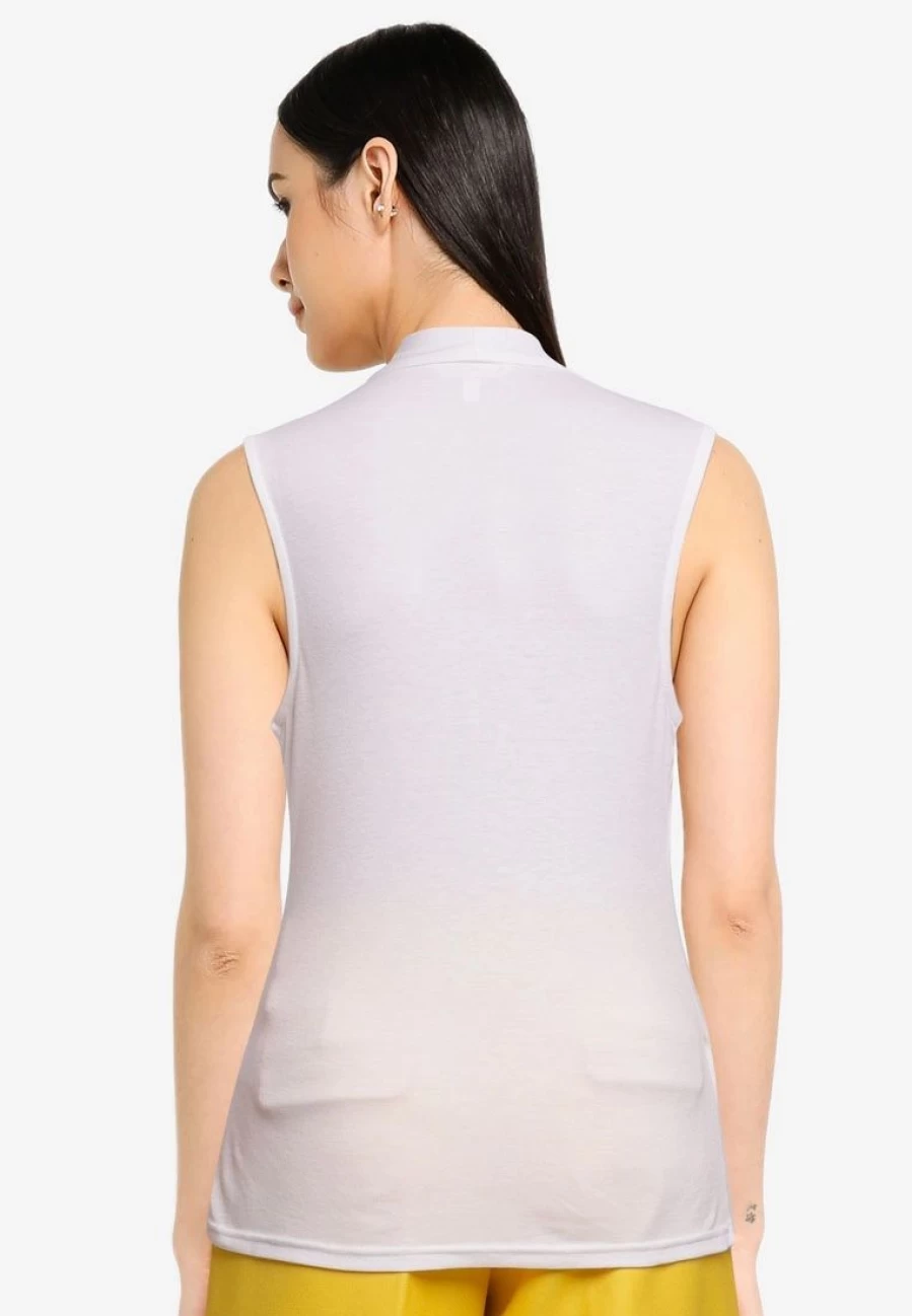 Women's Tencel Wrap Top - Sleeveless Casual Blouse for Summer
