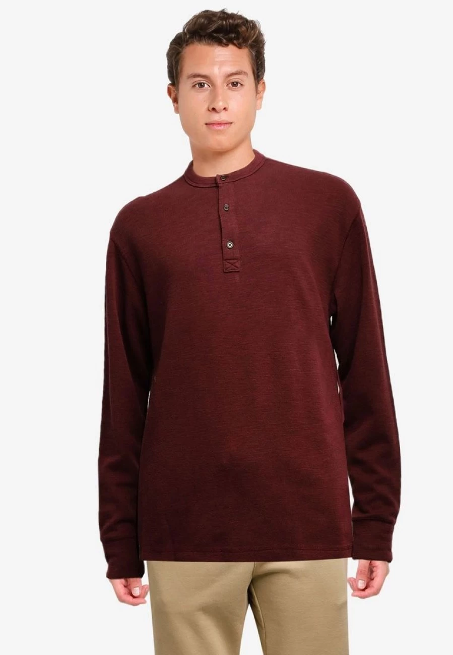 Men's Slim Fit Henley Sweater - Soft Double Knit Fabric - Casual Pullover Top