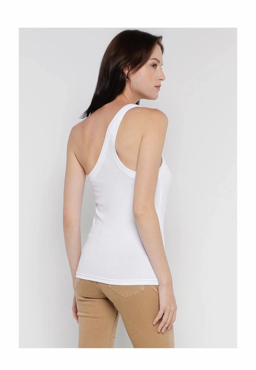 One Shoulder Cotton Rib Top by Banana Republic