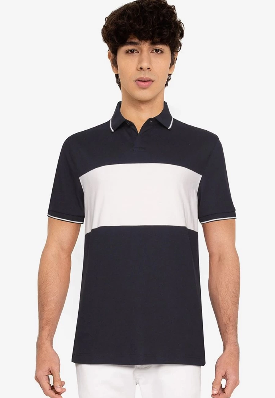 Luxury Jacquard Stripe Polo Shirt for Men - Premium Knit Fabric - Classic Chest Design