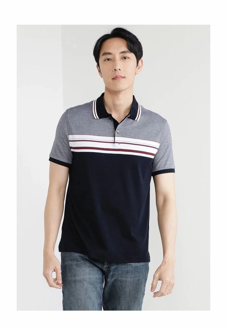 Banana Republic Men's Luxury Striped Polo Shirt - Classic Fit, Breathable Fabric