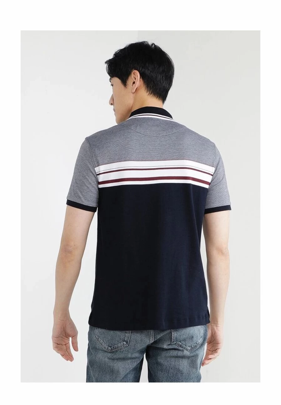 Banana Republic Men's Luxury Striped Polo Shirt - Classic Fit, Breathable Fabric