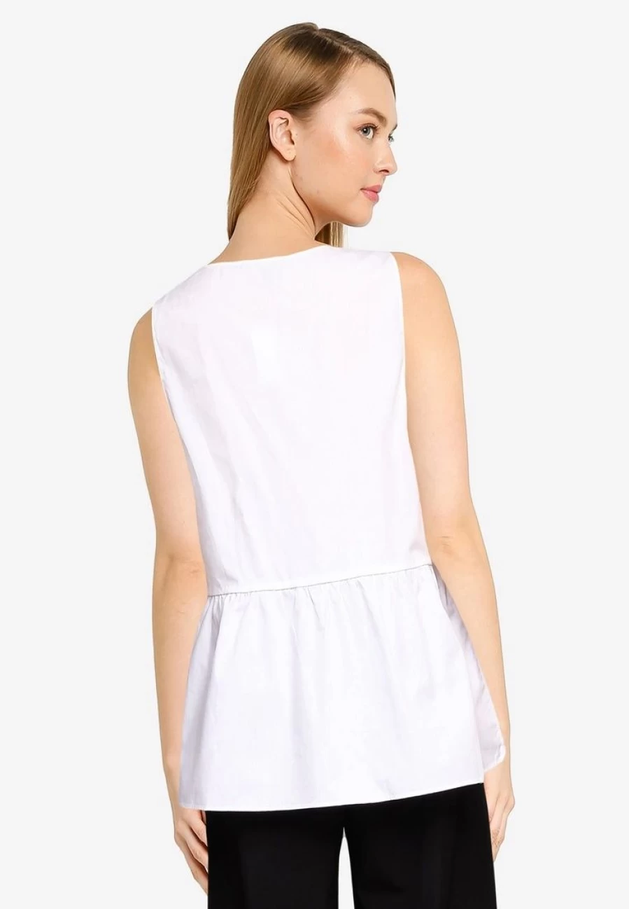 "Stylish Tiered Poplin Blouse for Women - Elegant Casual Top"
