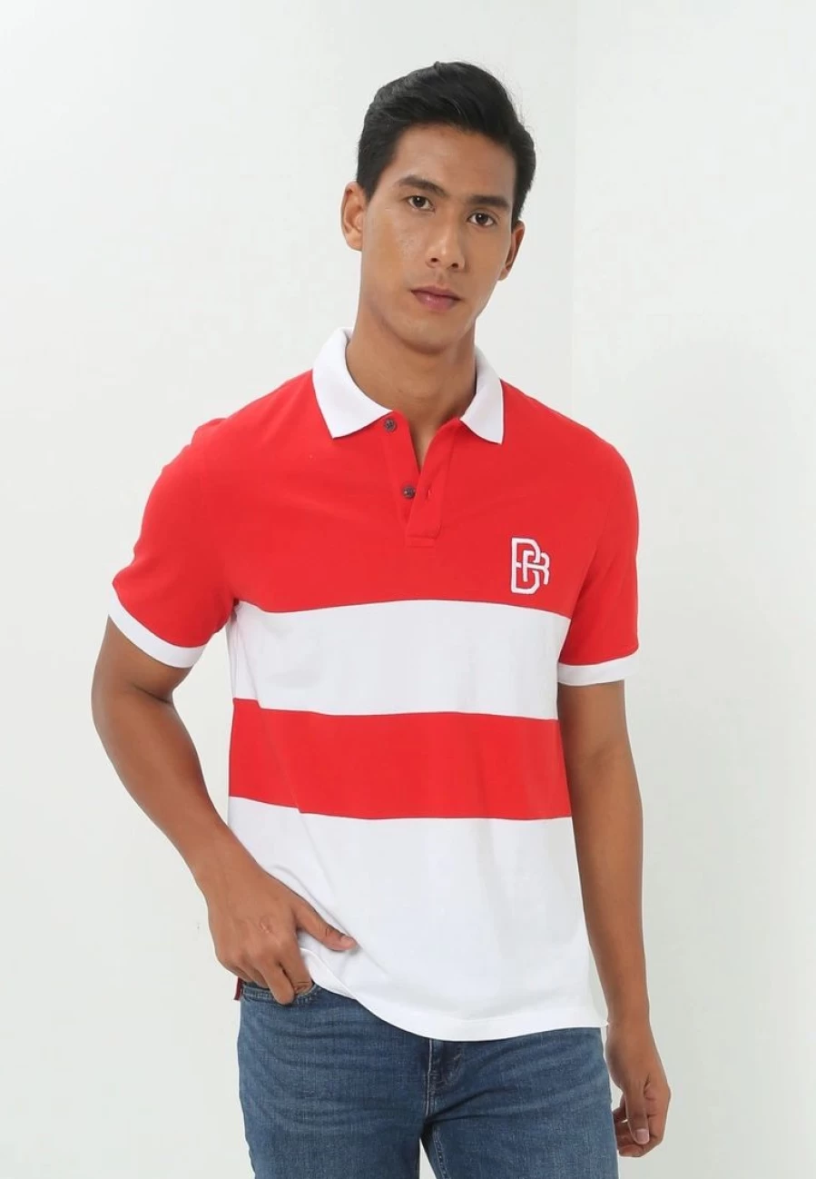 Men's Slim-Fit Engineered Stripe Pique Polo Shirt - Breathable Cotton, Casual & Business Wear