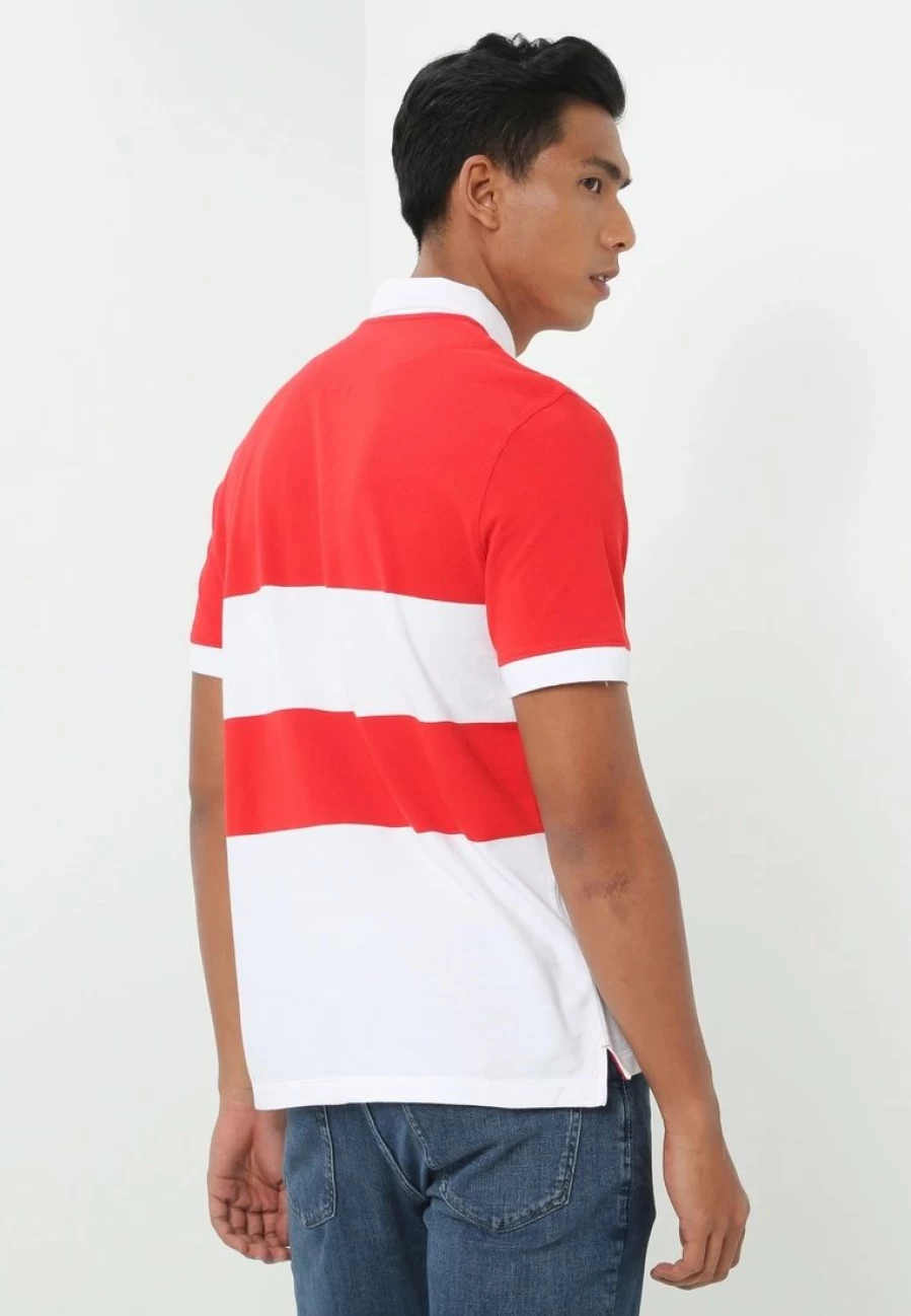 Men's Slim-Fit Engineered Stripe Pique Polo Shirt - Breathable Cotton, Casual & Business Wear