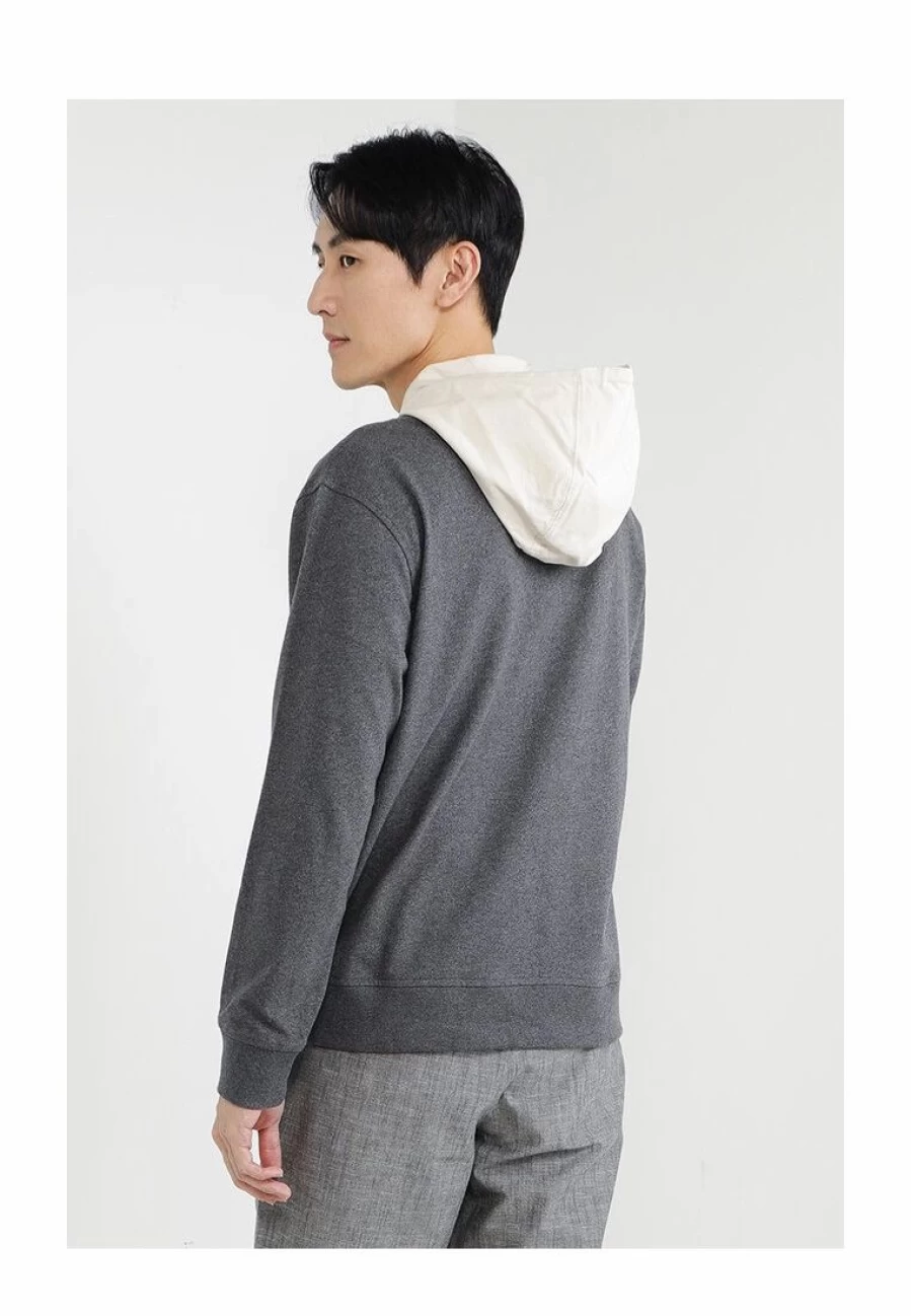 Men's Long Sleeve Rugby Hoodie - Premium Cotton Blend Pullover with Classic Athletic Stripes