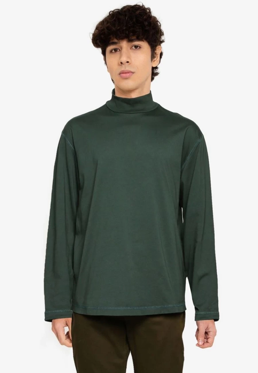 Banana Republic Men's GMT Dye Mock Neck T-Shirt - Soft Cotton Crewneck Tee